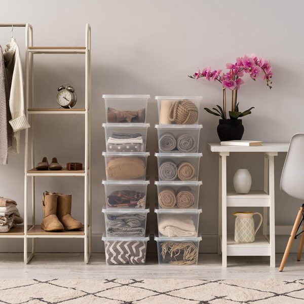 IRIS USA CNL17 17 Quart Clear Storage Box, 12 Pack EKP Solutions